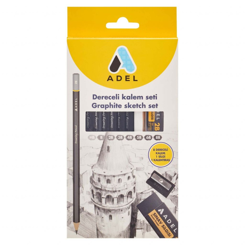 Sada grafitových tužek (8ks) + příslušenství