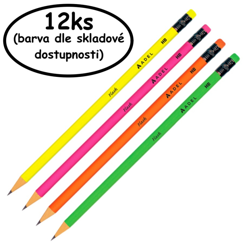 Sada grafitových tužek HB (12ks) - neonové (barva dle skladové dostupnosti)