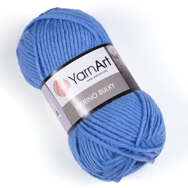 Pletací příze YarnArt MERINO BULKY 600 středně modrá, 100g/100m