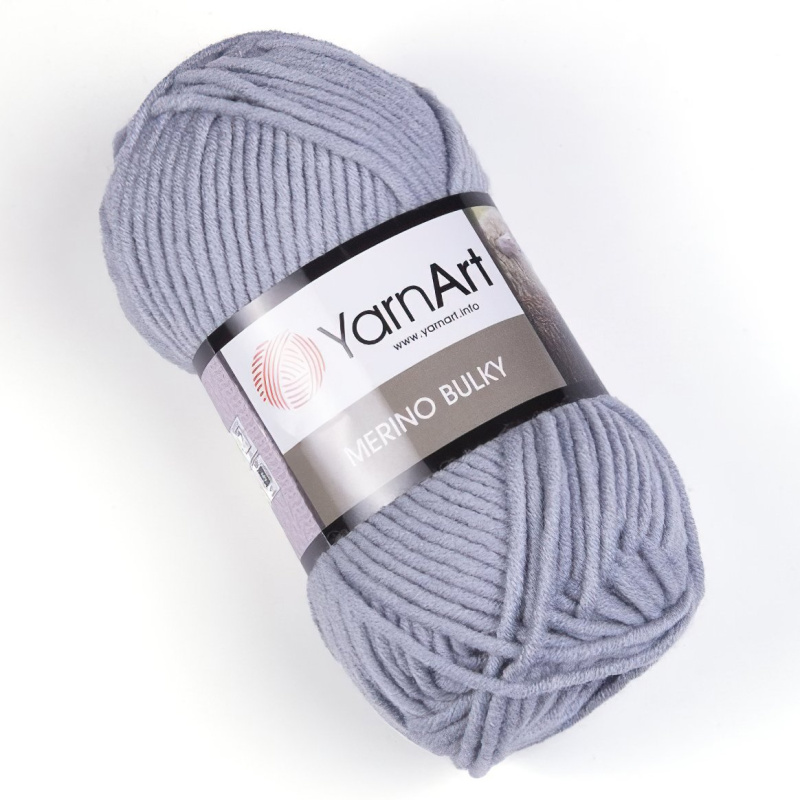 Pletací příze YarnArt MERINO BULKY 3072 šedá, jednobarevná, 100g/100m