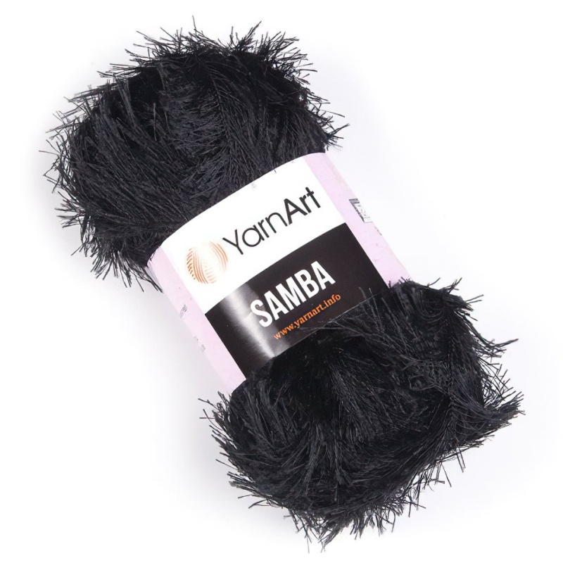 Pletací příze YarnArt SAMBA 02 černá, efektní, 150g/100m