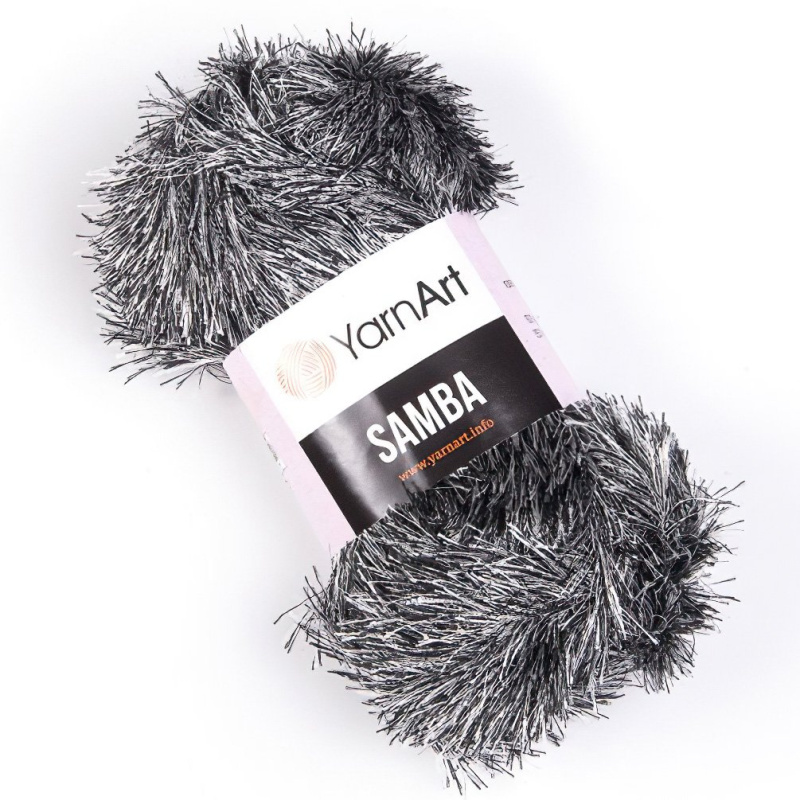 Pletací příze YarnArt SAMBA K64 tmavě šedá žíhaná, efektní, 150g/100m