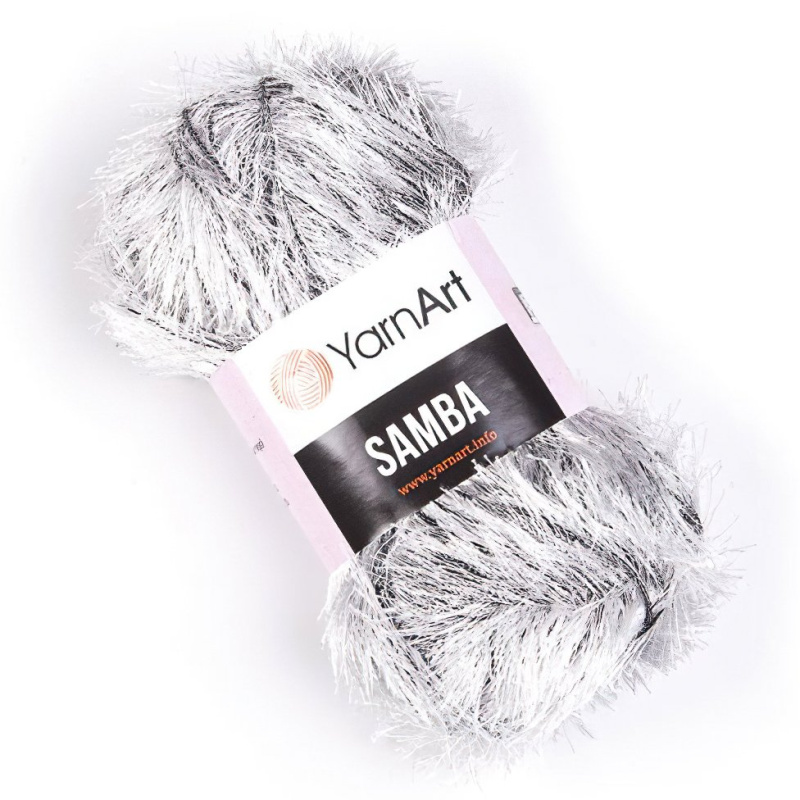 Pletací příze YarnArt SAMBA A64 světle šedá žíhaná, efektní, 150g/100m