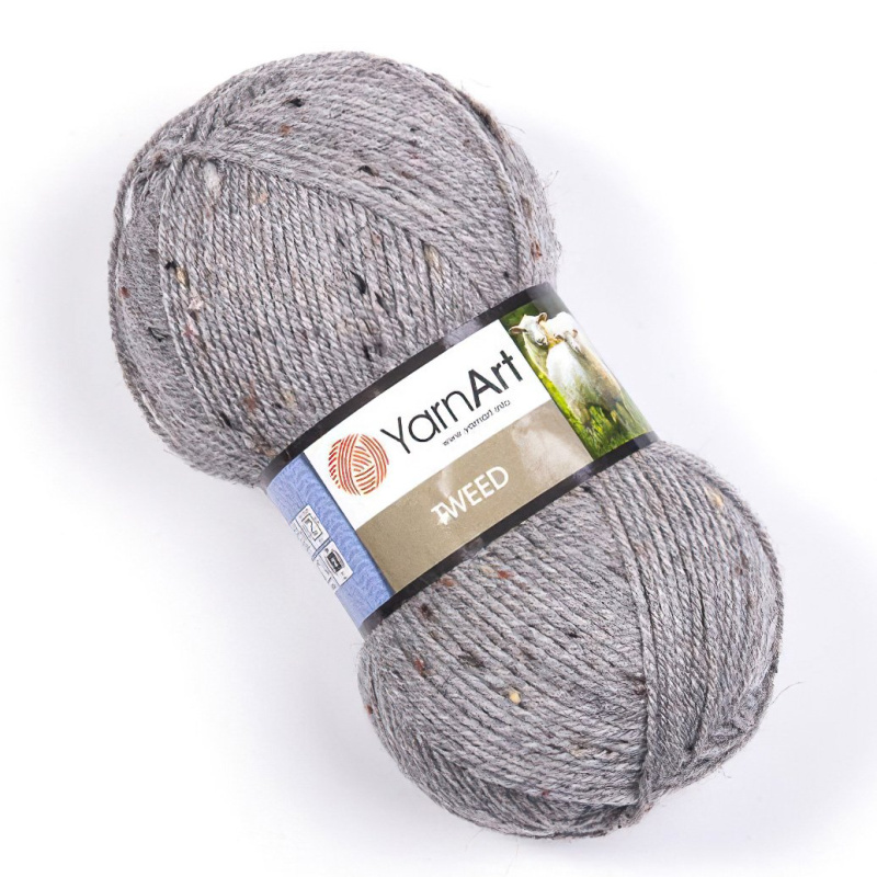 YarnArt pletací příze TWEED 226 středně šedá s barevnými nopky, 100g/300m