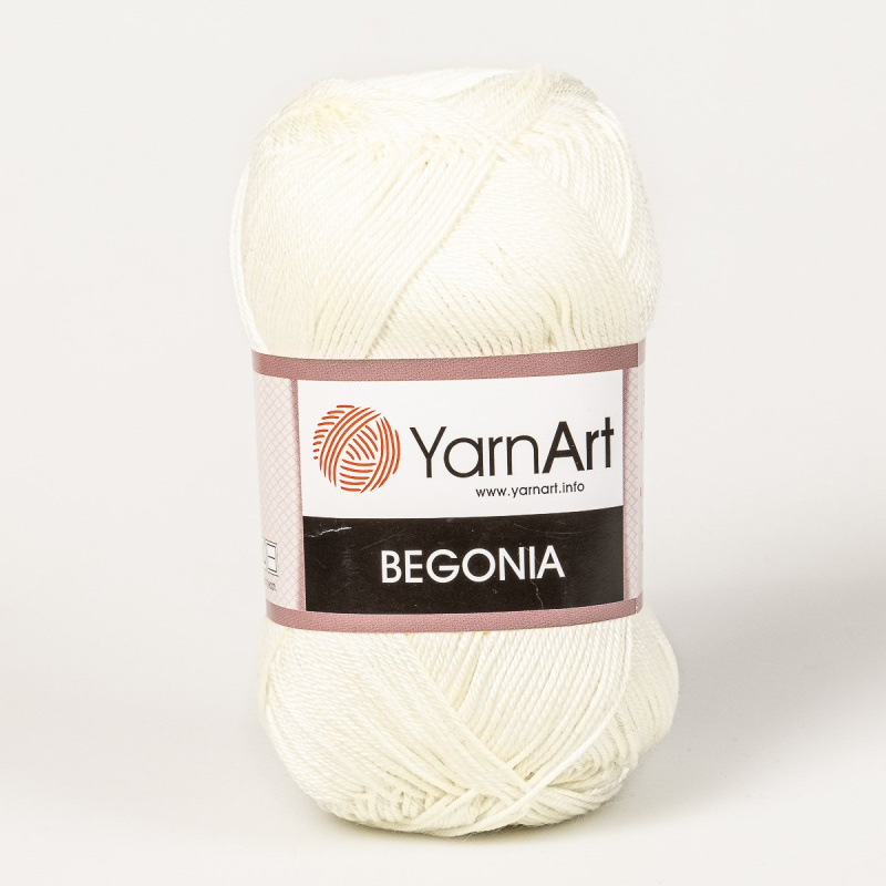 YarnArt Pletací / háčkovací příze YarnArt BEGONIA 0326 světle žlutá, jednobarevná, mercerovaná, 50g/169m