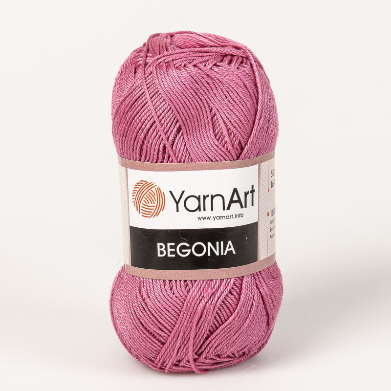 YarnArt Pletací / háčkovací příze YarnArt BEGONIA 0075 malinová, jednobarevná, mercerovaná, 50g/169m