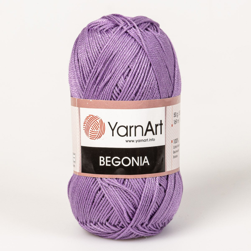 YarnArt Pletací / háčkovací příze YarnArt BEGONIA 6309 středně fialová, jednobarevná, mercerovaná, 50g/169m