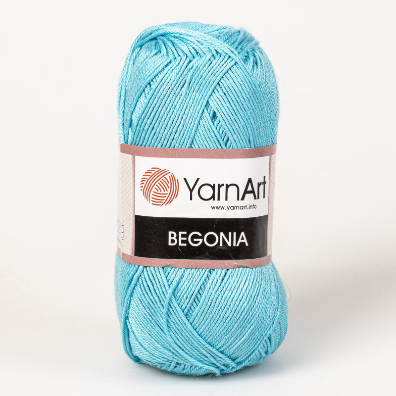 YarnArt Pletací / háčkovací příze YarnArt BEGONIA 0008 tyrkysová, jednobarevná, mercerovaná, 50g/169m