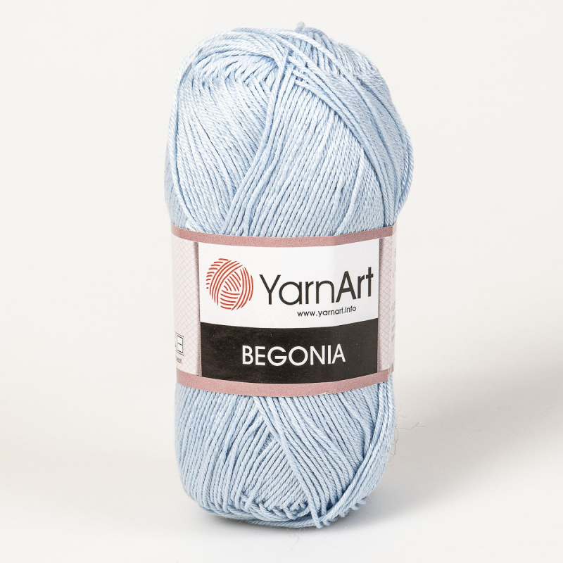 YarnArt Pletací / háčkovací příze YarnArt BEGONIA 4917 světle modrá, jednobarevná, mercerovaná, 50g/169m
