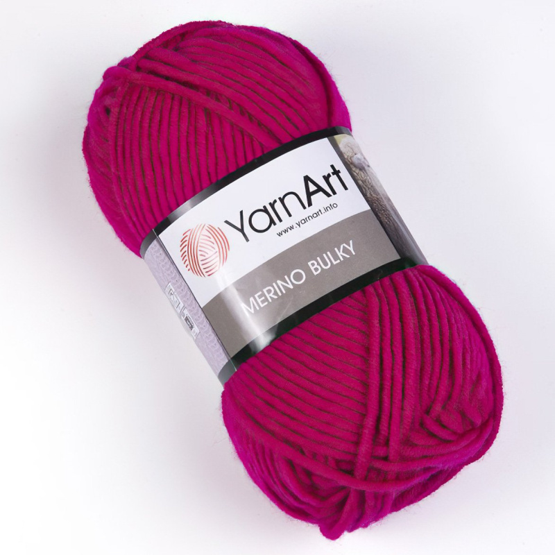 Pletací příze YarnArt MERINO BULKY 8041 malinově růžová, 100g/100m