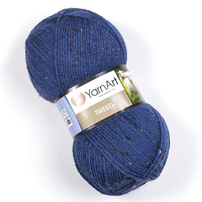YarnArt pletací příze TWEED 230 tmavě modrá s barevnými nopky, 100g/300m
