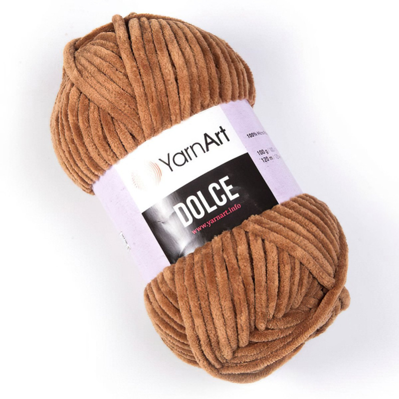Pletací příze YarnArt DOLCE 765 světle hnědá, efektní, 100g/120m