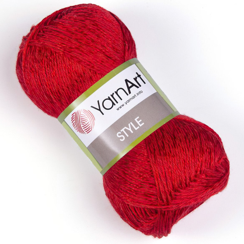 Pletací / háčkovací příze YarnArt STYLE 675 červená, jednobarevná, viskózová, 50g/185m