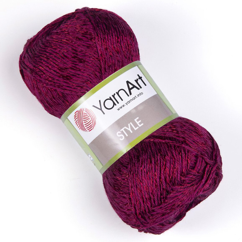 Pletací / háčkovací příze YarnArt STYLE 676 vínová, jednobarevná, viskózová, 50g/185m
