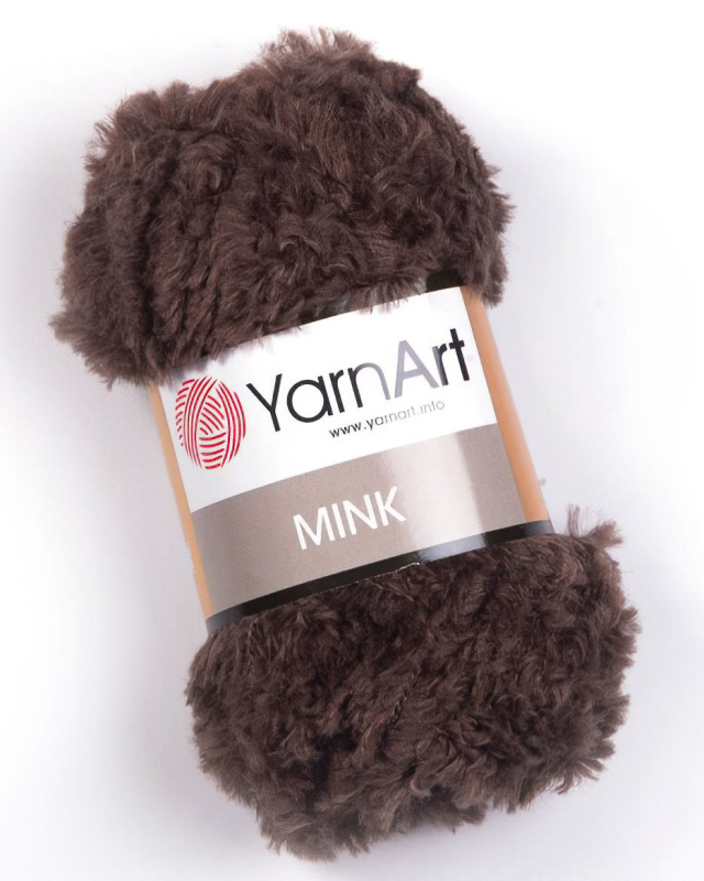 Pletací / háčkovací příze YarnArt MINK 333 tmavě hnědá, kožešinový efekt, jednobarevná 50g/75m