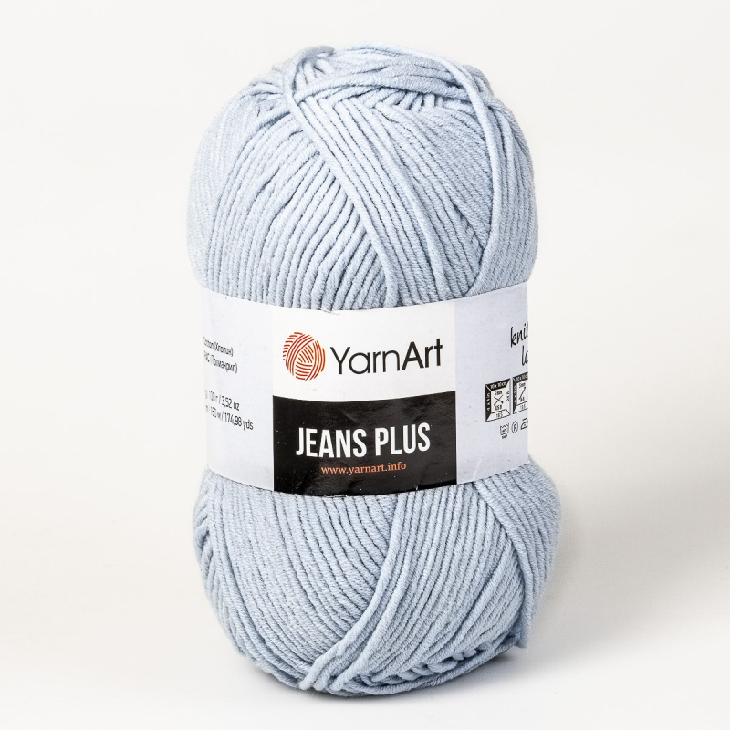YarnArt pletací / háčkovací příze YarnArt JEANS PLUS 75 světle modrá, jednobarevná, 100g/160m
