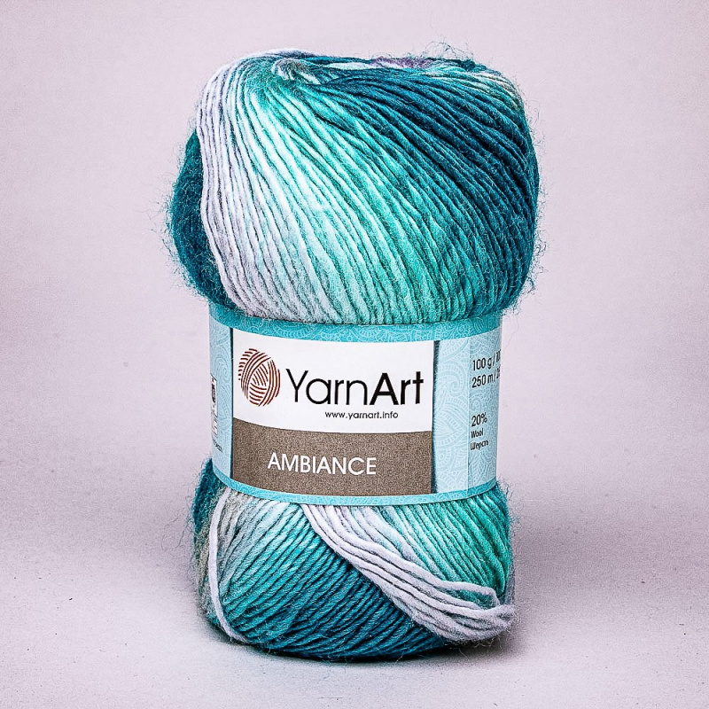 Pletací příze YarnArt AMBIANCE 155 tyrkysová, melírovaná, 100g/250m