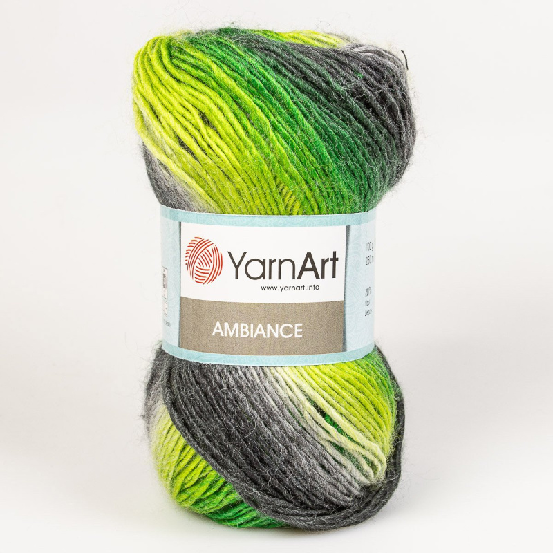 Pletací příze YarnArt AMBIANCE 156 šedo-zelená, melírovaná, 100g/250m