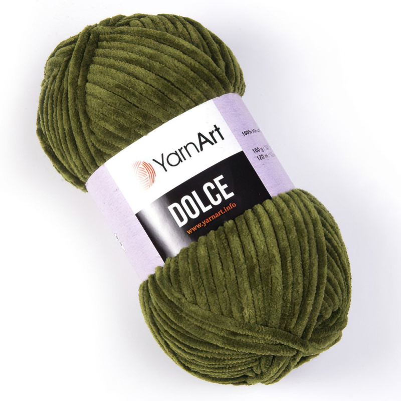 Pletací příze YarnArt DOLCE 772 khaki, efektní, 100g/120m