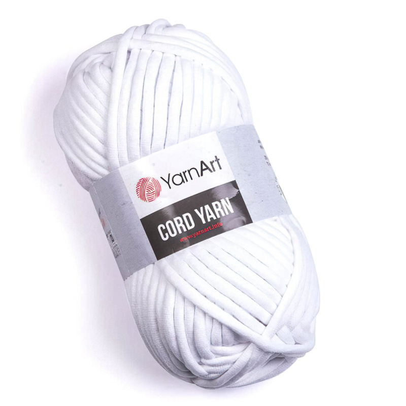 Pletací / háčkovací příze YarnArt CORD YARN 751 bílá, jednobarevná 250g/73m