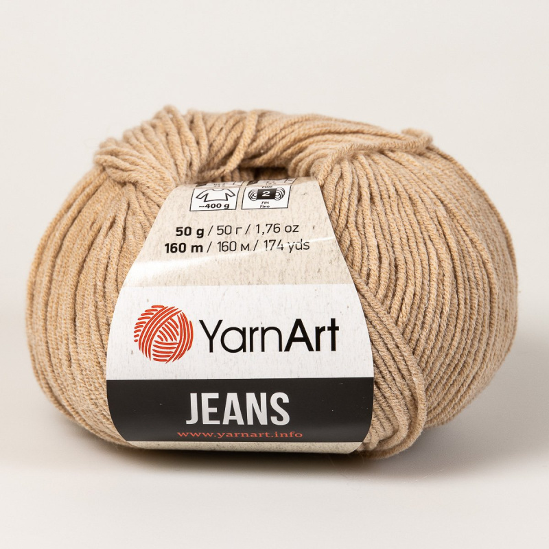 Pletací / háčkovací příze YarnArt GINA / JEANS 87 tělová, jednobarevná, 50g/160m