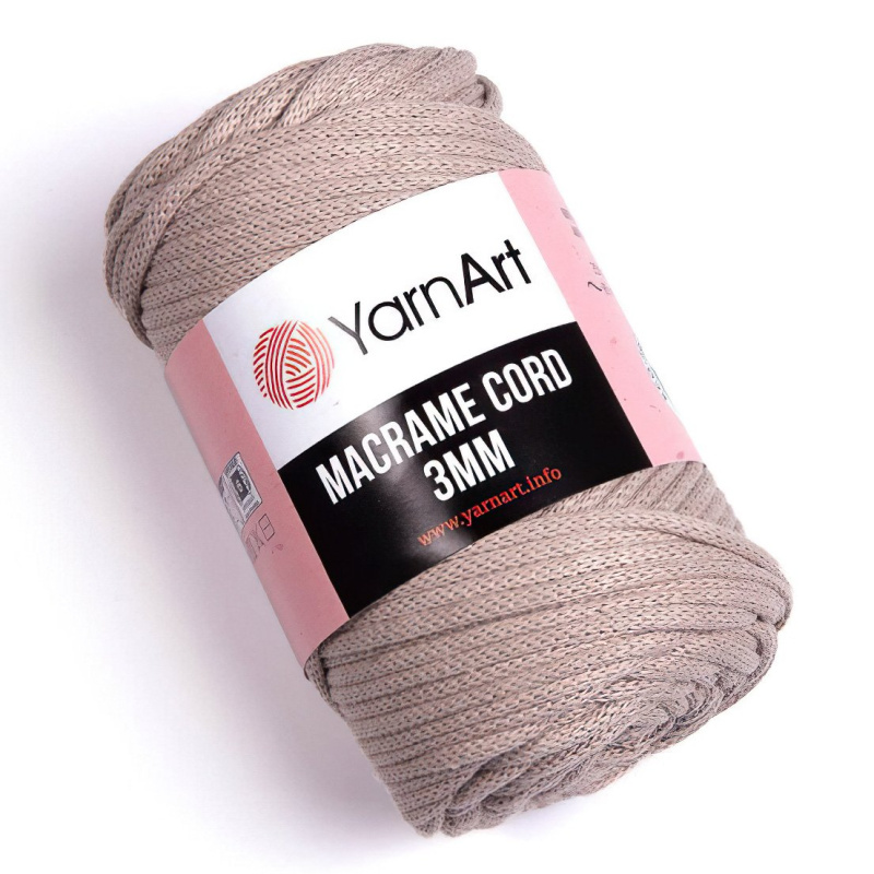 Pletací / háčkovací příze YarnArt MACRAME CORD 3mm 753 béžová, jednobarevná 250g/85m