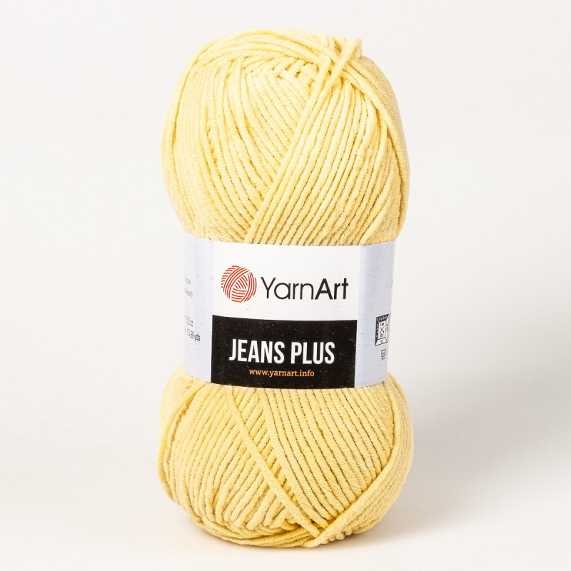 YarnArt pletací / háčkovací příze YarnArt JEANS PLUS 88 žlutá, jednobarevná, 100g/160m