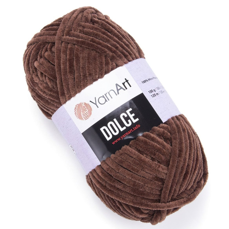 Pletací příze YarnArt DOLCE 791 hnědá, efektní, 100g/120m