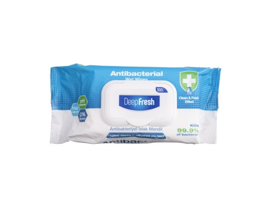 Deep Fresh Antibakteriální vlhčené ubrousky s klipem 100ks