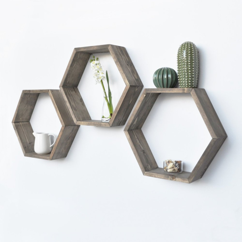 Nástěnná police Hex001