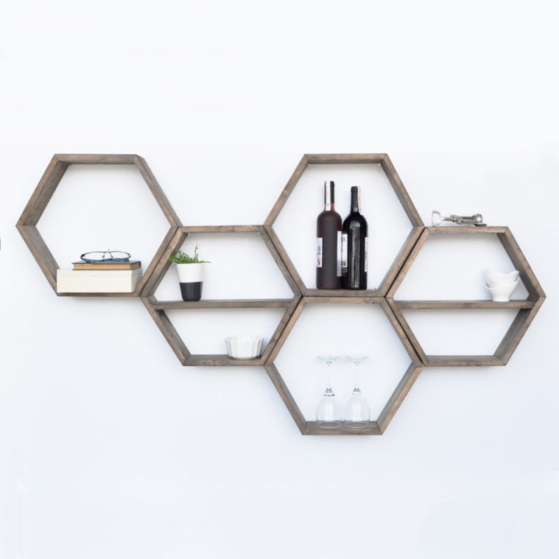 Nástěnná police Hex003