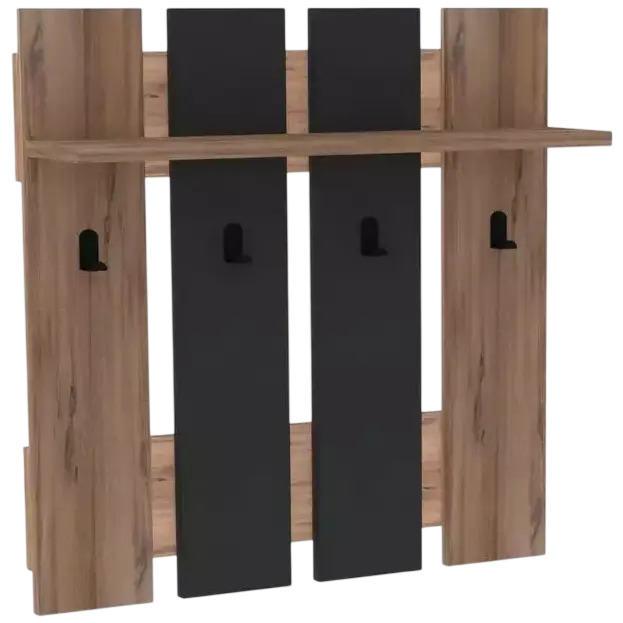 Nástěnný háček Mita - Walnut, Anhtacite