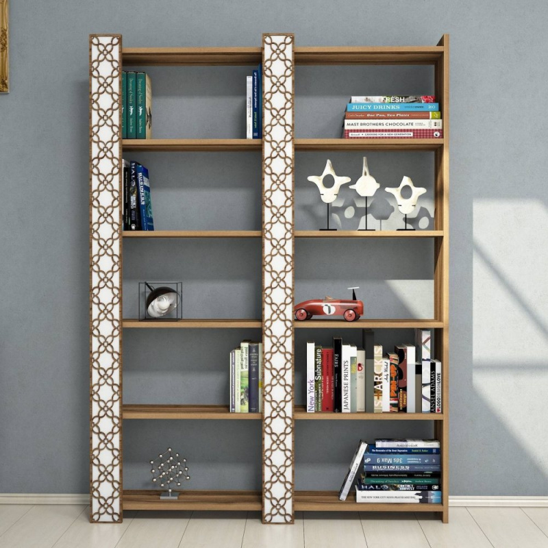 Knihovna City 2 - Walnut, White