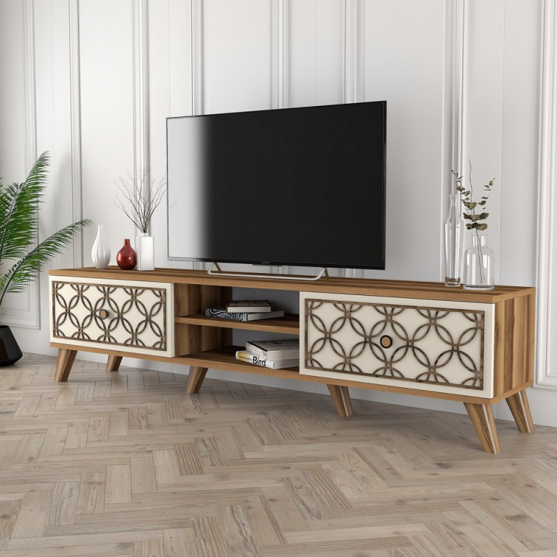 TV stolek Class - Walnut, Cream