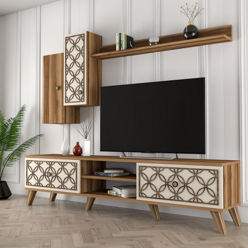TV stěna / Sestava pod TV Class S - Walnut, Cream