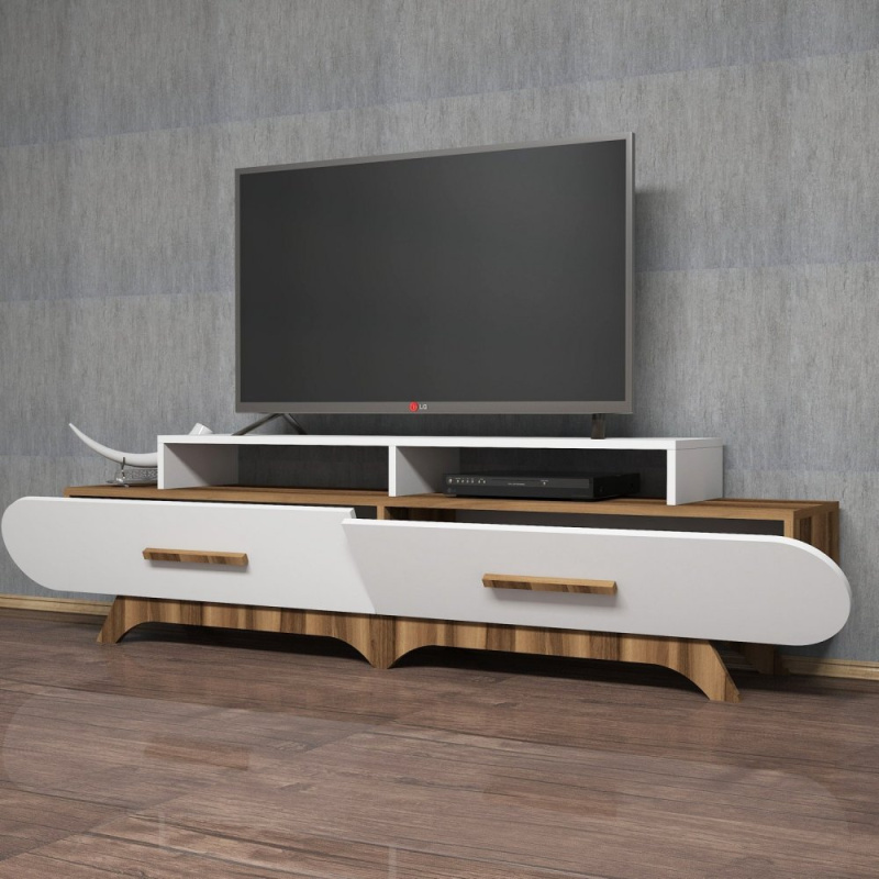 TV stolek Flora - Walnut, White