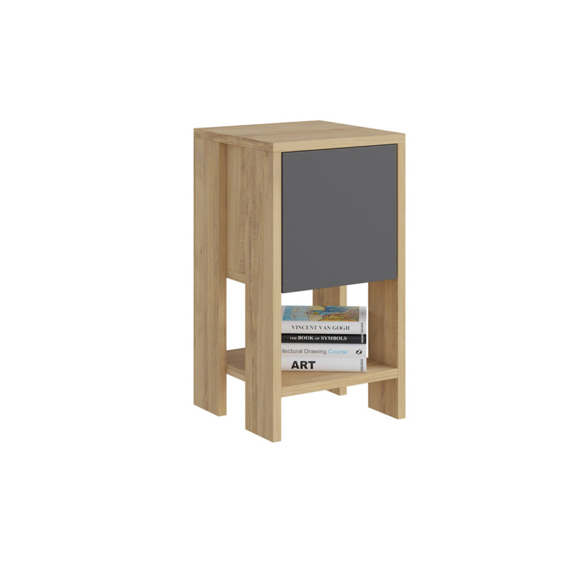 Noční stolek Ema - Oak, Anthracite