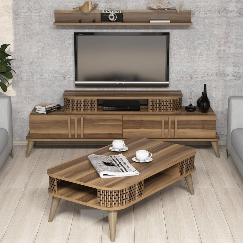 Living Room Furniture Set Eylül - Walnut