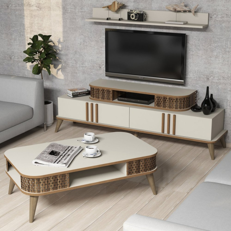 Living Room Furniture Set Eylül - Cream