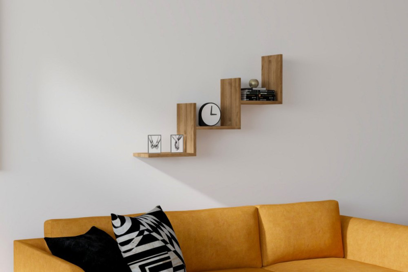 Nástěnná police Mist - Walnut