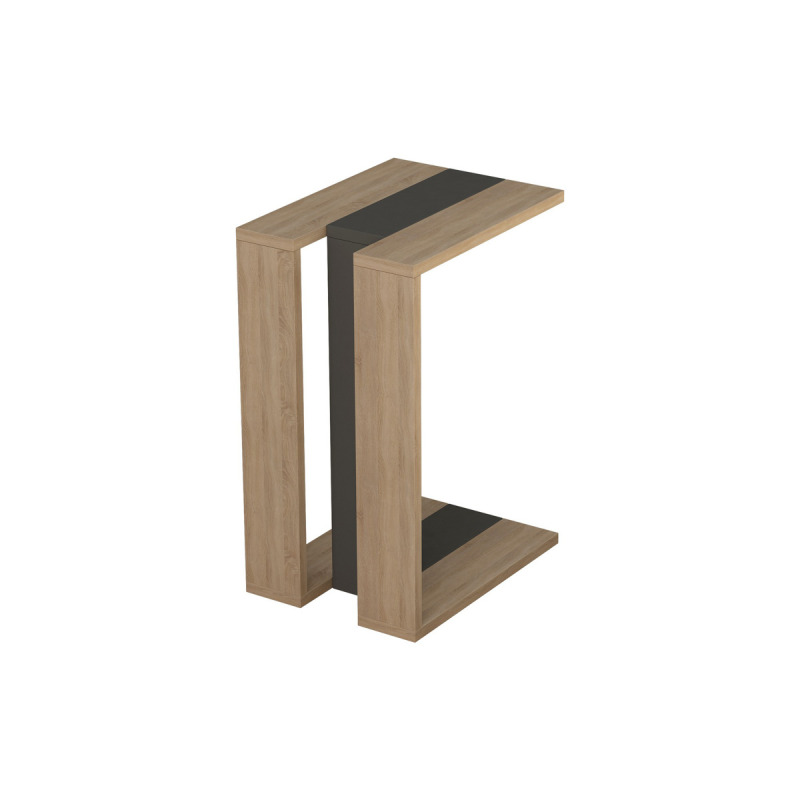 Odkládací stolek / Příruční stolek Muju - Oak, Anthracite, Oak