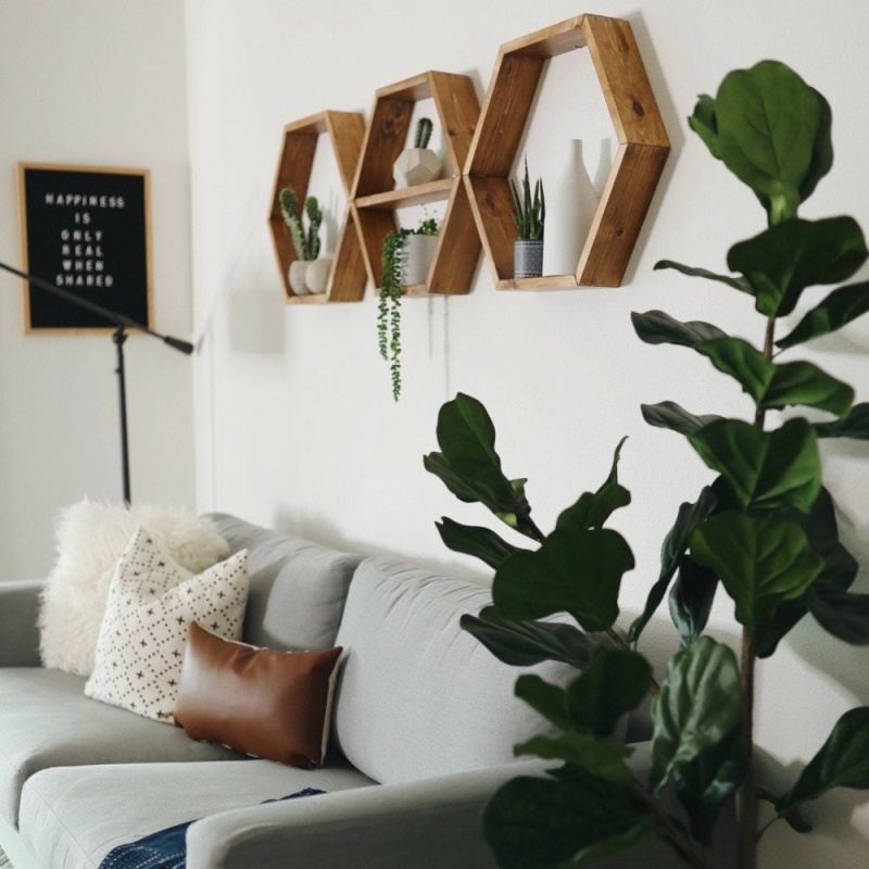 Nástěnná police Hex004