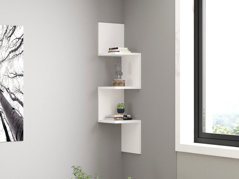 Nástěnná police Zikzak - White