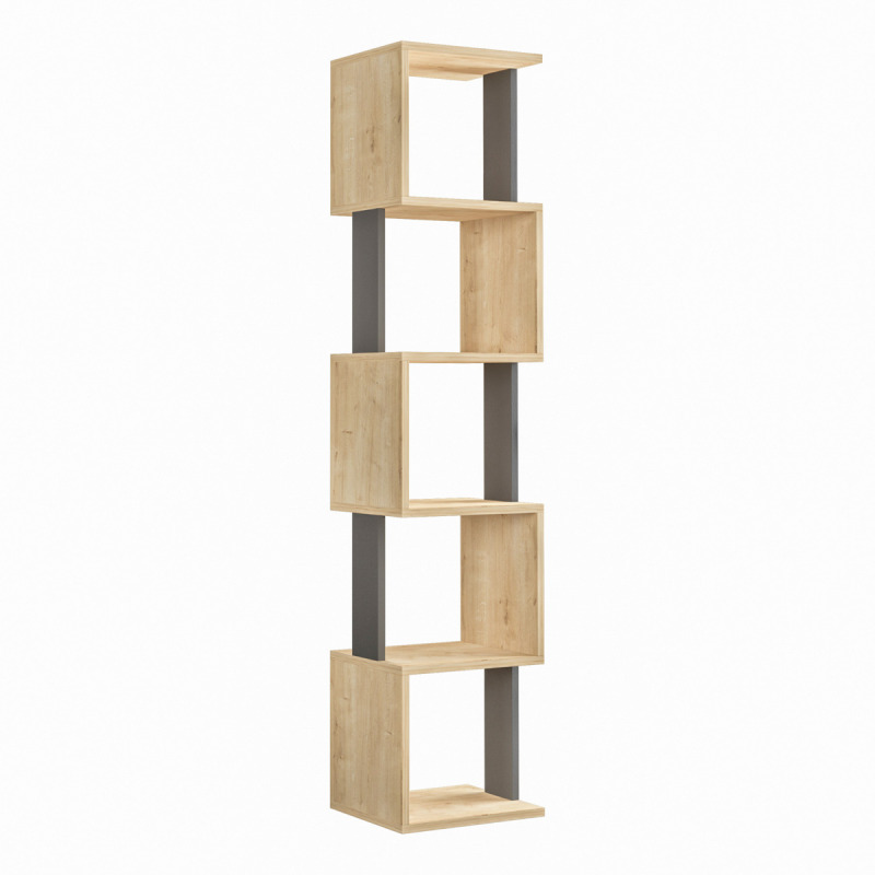 Knihovna Piri - Sonoma Oak, Anthracite