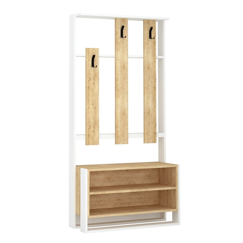 Předsíňová stěna Chester - White, Oak
