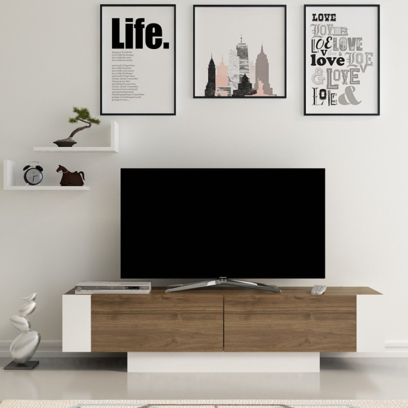 TV stolek Matera - Walnut, White