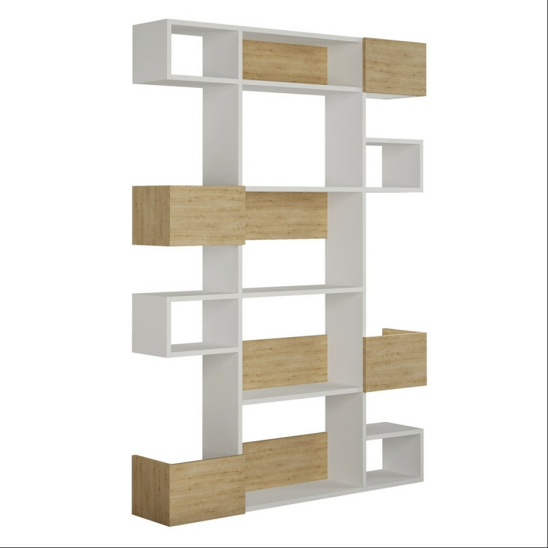 Knihovna Niho - White, Oak