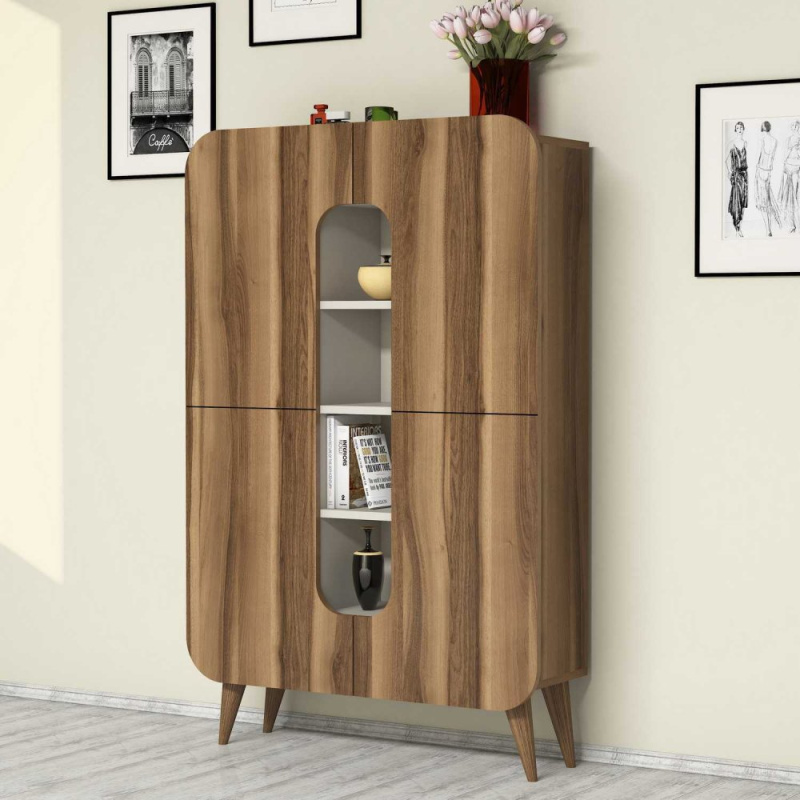 Víceúčelová skříňka Mine - Walnut, Cream