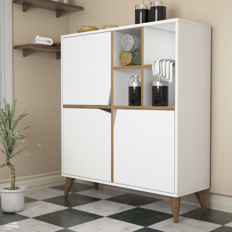 Víceúčelová skříňka Pulse - White, Walnut