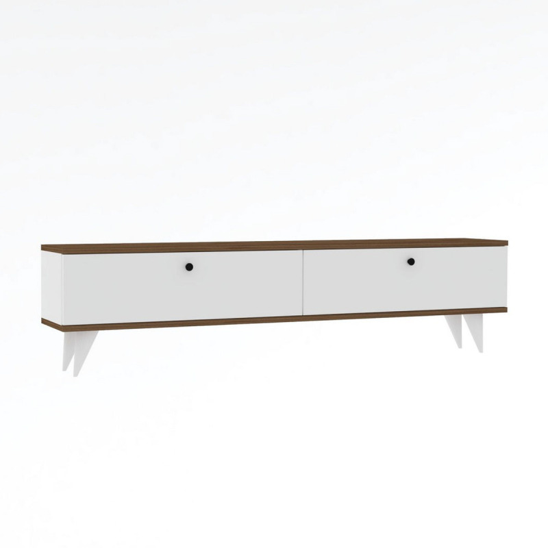 TV stolek Paris - White, Walnut